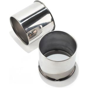 2Pcs 5.15" Push Through Wheel Center Caps Stainless Trailer Open Ended Hub Cap for Truck SUV RV Wheel Rim (Fit 5.15" Bore 4.69" H Chrome)