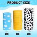 Mindsoft Set of 3 Cartoon Style Themed Spandex Cylinder Stand Covers for Party, Cow Pattern Flexible Cylinder Pedestal Covers, Dessert Tables Display for Birthday Party Baby Shower Backdrop Decor