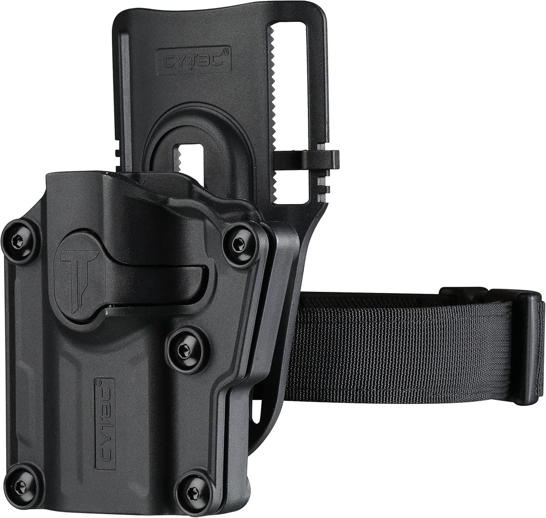 Mega-Fit Holster Fit Most Popular Full Size and Compact Pistols, Trigger Guard Locking System Level Retention, Black, Left Hand