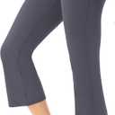 AFITNE Women's Yoga Pants Bootcut Workout Leggings Flare Casual Lounge Pants with Pockets High Waist and Tummy Control, Large, Z Capris Grey