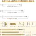 Gold Tension Curtain Rod 41-126 In, Outdoor Curtain Rod | No Drilling for Window,Heavy Duty Shower Rod,Rod Diameter 1.26In-One-bond stretching