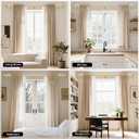 Double Curtain Rod 36-76 Inch, Gold Dual Curtain Rods for Windows, 1 Inch Decorative Adjustable Heavy Duty Telescopic Spliced Window Treatment Rods Set for Bedroom Living Room Farmhouse