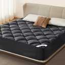 BEDLORE Queen Mattress Topper, Viscose Made from Bamboo Soft Pillow Top Mattress Pad, Thick Mattress Cover for Back Pain Relief with 6-18 inches Deep Pocket