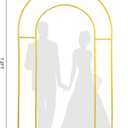 7.2FT Gold Double Arch Backdrop Stand, U-Shaped Metal Wedding Arch Frame with Open Back Design for Ceremony Baby Shower Birthday Party Garden Photo Backdrops Decorations