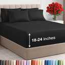 Extra Deep Queen Sheet Set - 6 Piece Breathable and Cooling Sheets - Hotel Luxury Bedding for Women, Men, Kids & Teens - Easy & Secure Fit - Soft, Wrinkle Free and Comfy - Extra Deep Pockets - Black