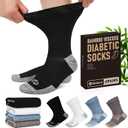 Diabetic Socks for Men,4 Pairs Crew Diabetic Neuropathy Socks for Men Size 9-12/10-13/13-15.