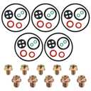 5 Sets 16010-ZE1-812 Carburetor Gasket Kit Compatible with GX110 GX120 GX160 GX200 Engines Float Bowl Gaskets, Replace 16010-ZE2-812 485-970 951-11589 Lawn Equipment Parts