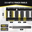 Trekassy E Track Tie-Down Rail Kit 4' (2 Pack), Heavy Duty Etrack Rails for Trailers, Garages, Vans, Motorcycle Tie Downs, ATV Mountings, Up to 2,000 lbs Working Load