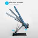 2 x Foldable Cell Phone Stand, Aluminum Adjustable Cell Phone Stand Holder for Desk, Compatible with All Mobile Phones (Black)