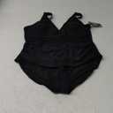 BMJL Women's Tummy Control Swimsuits Mesh Sexy One Piece Bathing Suits Slimming V Neck Swimwear (Black, XL)
