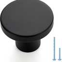 Ravinte 9 Pack Cabinet Knobs Black Kitchen Cabinet Knobs Round Dresser Drawer Knobs Matte Black Drawer Pulls Closet Door Knobs 1-1/5 Inch, OCNYN8HS10