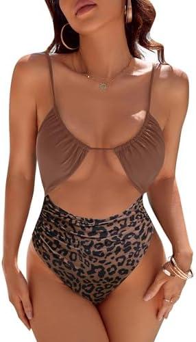 Blooming Jelly Women's One Piece Swimsuit Tummy Control Bathing Suit Sexy Flattering Cheeky High Cut Out Cute Ladies Swimwear, Small