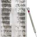 500-Piece Silver Micro Screw Repair Kit 18-Size Stainless Steel Tiny Screws with Screwdriver for Glasses, Watches, Jewelry & Electronics