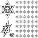 Kigeli 50 Pcs Easter Pin Star of David Interfaith Enamel Pins Bulk Christian Cross Label Brooch for Messianic Jewish Jewelry(Silver)