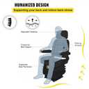 Tractor Suspension Seat, Adjustable Universal Replacement Seat W/Armrest W/Backrest, Compatible with Excavator Skid Loader Dozer Telehandler