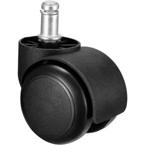 uxcell Office Chair Casters Wheels 2 Inch PU Twin Wheel Universal Standard 11mm Stem Swivel Caster Black, 2 Pcs