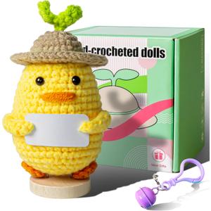 3 x Positive Duck, Positive Crochet Duck, Suitable for Room Office Desktop Decoration, Teacher, Friend, Colleague, Graduation Gift, Fun Emotional Gift, Emotional Motivation Crochet Duck