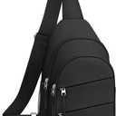 Crossbody Bags for Women, Sling Bag for Men, Small Hiking Backpack Anti Theft Lightweight for Outdoors Travel (L, Black)