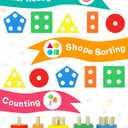 Montessori Toys for 1 2 3 Year Old Boys Girls Gifts, Wooden Shape Sorter Toys for Ages 2-4, Toddler Learning Toy Puzzles Birthday Gift Ages 1-3