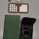 Glenmal 7 Pcs Mini Watercolor Palette Set Travel Portable Watercolor Pocket Set Sketchbook with Binder Clip Brushes Wooden Color Palette Box 3 Paint Brushes with Case for Painters Artists(15 Grid)