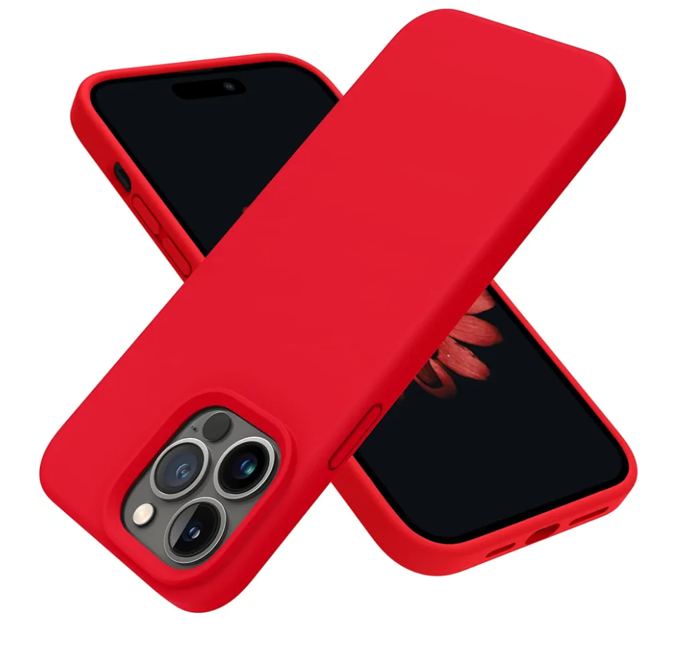 Designed for iPhone 14 Pro Case, Silicone Shockproof Slim Thin Phone Case for iPhone 14 Pro 6.1 inch (Red)