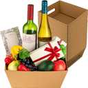 Fainne 16 Pcs Extra Large Empty Baskets for Gifts Bulk 12x10 Inch Kraft Cardboard Gifts Baskets Trays with Handles for Christmas Birthday Thanksgiving Valentines Wedding Holiday Party Supplies