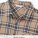 PATPAT Family Matching Outfits Set Mommy and Me Dresses Off Shoulder Midi Dress Dad and Boy Plaid Button Down Shirts (XL)