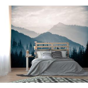 XMPMBM-Misty Forest Fabric Wallpaper Pine Forest Living Room Bedroom Bathroom wall Mural-W 88" X H 59"（36 Square Foot）, 88"x59"
