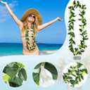 Riceshoot 2 Pcs Hawaiian Graduation Lei 6.56 ft Maile Lei Green Garland White Tuberose 2026 Graduation Gift Leaf Flower Necklace for Wedding Hawaiian School Ceremony Luau Aloha Summer Party Supplies