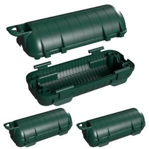 2 Pack Extension Cord Cover Waterproof, Outdoor Cord Connection Protector for Outside with 4 Removable Latches, Electrical Box Plug Covers for Patio, Power Tools, Holiday Decoration Lights, Green