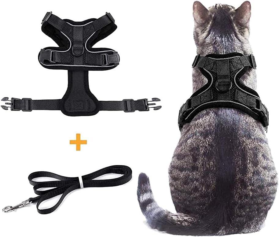 Cat Harness with Leash for Walking, Adjustable Vest Harnesses, Soft and lightweight, Safe comfort Escape Proof Easy Control Breathable Cat Vest