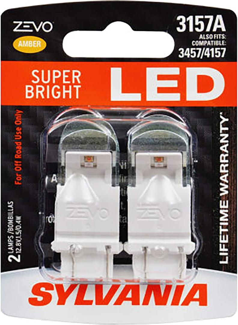 SYLVANIA ZEVO 3157 Amber LED Bulb, (Contains 2 Bulbs)