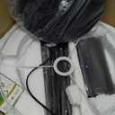 75" Arc Floor Lamp with Marble Base and Adjustable Height, Rotating Hanging Shade, Dimmable Floor Lamp for Living Room with Remote and Foot Switch, 3CCT, Over Couch Arched Reading Light E15LD05 (Black + Beige)