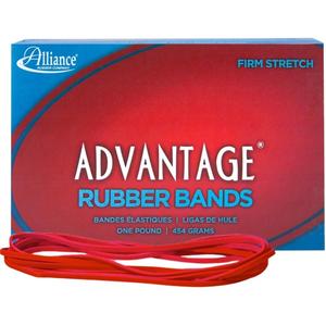 2 x Alliance Rubber 97405 Advantage Rubber Bands Size #117B, 1 lb Box Contains Approx. 200 Bands (7" x 1/8", Red)