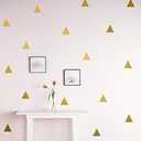 Gold Triangle Wall Decals 128pcs 2 | Removable Vinly Stickers | Easy Peel & Stick | Safe for Walls & Paint | Modern Minimalist Home Decor