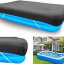 120x72 inch Inflatable Rectangular Pool Cover 10 X 6 ft Inflatable Rectangle Swimming Pool Cover 118x79 Waterproof Pool Covers 103 x 69 inch for Outdoor Garden Family Pools Protector