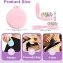 6 Colors Folding Mirror Hairbrush, 2 in 1 Compact Pocket Mirror Comb with DIY Stickers, Round Mini Pocket Makeup Mirror for Travel Women Girls (6 Pcs)