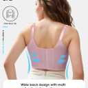 JishinGal Womens Push Up Bra Full Coverage Seamless Underwire Hide Back Fat, Wide Straps, Smooth Uplift T-Shirt Bra (36B, Pink)