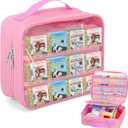 Carrying Case Compatible with Little Tikes Story Dream Machine Books, Kids Toys Storage Case for Little Tikes Story Dream Machine Starter Set, Portable Storage Bag with Handle - Pink
