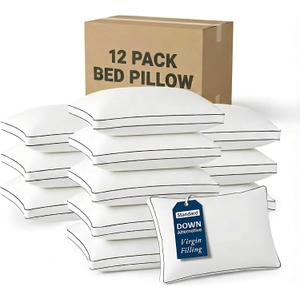LANE LINEN Standard Size Bed Pillows for Sleeping, Set of 12, 20x26 - White