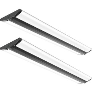 FAITHSAIL 4FT LED Wraparound Light Fixture Ceiling Mount, Ultra Slim 50W LED Garage Light Flush Mount, 4000K Neutral White, 5500 Lumens Office Light, Fluorescent Fixtures Replacement, 2 Pack