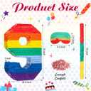 Sratte Rainbow Number Pinata Multicolor Small Kids Birthday Party with Blindfold Stick and Confetti for Anniversary Cinco de Mayo Fiesta Decor (Number 9) (PR-Sratte-52971)