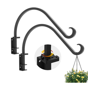 Foozet Swivel Plant Hanger for Hanging Plant, Plant Hanging Holder,Heavy Duty Black Iron Plant Hanger Brackets for Hanging Planters and Flowers Baskets Planter Outdoor (2 Pcs12 Inches)