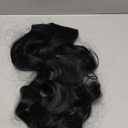 REECHO Halo Hair Extensions with Invisible Transparent Wire Adjustable Size Removable Secure Clips in Straight Secret Hairpiece for Women 24 Inch-Natural Black