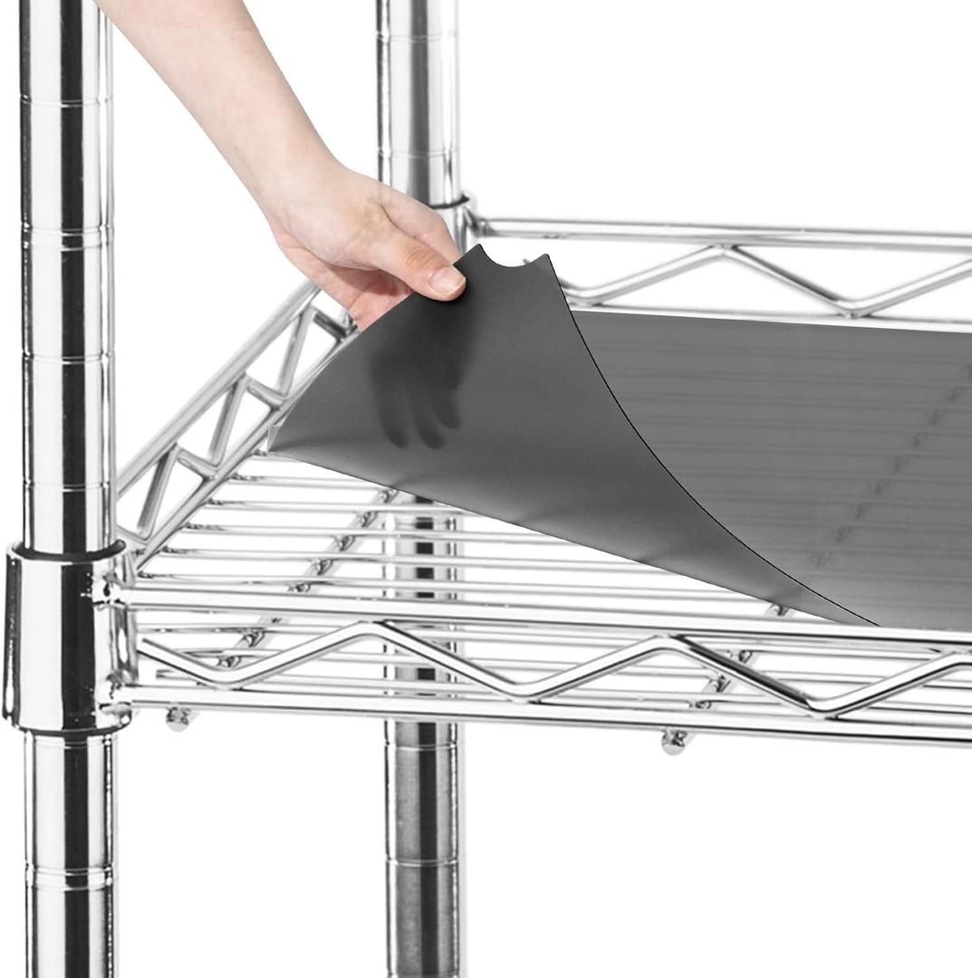Frienda Set of 10 Wire Shelf Liner 14 x 36 Inch Heavy Duty Shelf Liners Packed Flat for Wire Shelving, Waterproof Non Adhesive Plastic Mat for Metal Rack Kitchen Shelves, Shoe Rack(Gray)