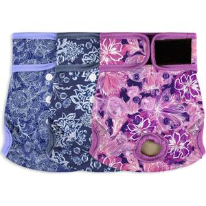 Female Dog Diapers Premium Reusable Diapers for Doggie in Heat Highly Absorbent for Pet Incontinence with Adjustable Snaps Butterfly, XL 