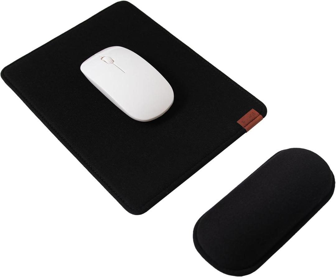 SenseAGE Ergonomic Detachable Mouse Pad with Wrist Rest Support, Adjustable Placement for Pain Relief, Non-Slip Base, for Computer & Laptop, Office Desk Accessories, 9.7 x 7.3 in (Black)