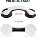 Auroras 12 Inch Grab Bars for Bathtubs and Showers with Suction Cup, Removable Shower Grab Bars for Seniors, No Drilling Heavy Duty Shower Handle for Bathroom Safety, Handicap Grab Bars,Black (2 Pack)