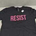 RESIST T-Shirt Pink Bold Message T-Shirt (Small, Black)