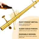 Zonon 6 ft Bar Foot Rail Kit Gold Undercounter Mount Hardware and Tubing Complete Kit Foot Railing for Bar Dome End Cap Stainless Steel Brass Finish for Kitchen Island Indoor Outdoor